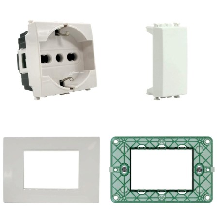 Kit 4 pezzi compatibile Vimar Plana bianco
