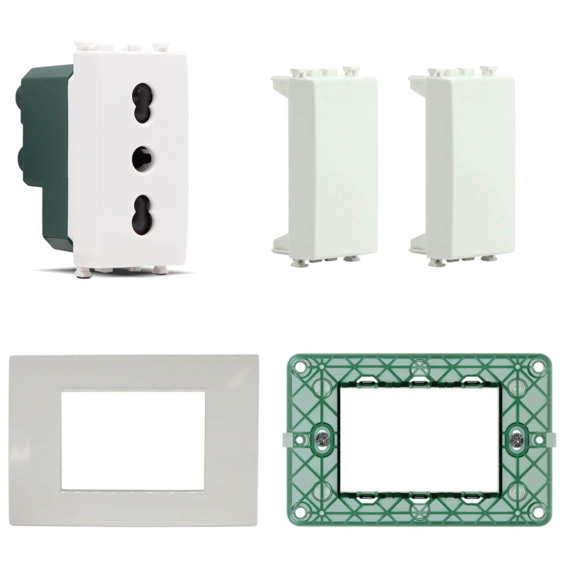Kit 5 pezzi compatibile Vimar Plana bianco