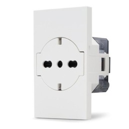 Presa 2P+T 16A bipasso Schuko bianca linea ZEN