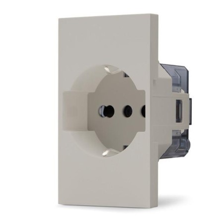 Presa 2P+T 16A bipasso Schuko sabbia linea ZEN