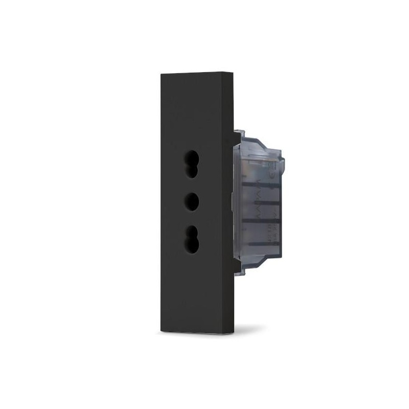 Presa bipasso 10–16A nera linea ZEN