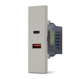 Doppia presa caricabatteria USB A e USB C 5V 2,4A sabbia linea ZEN