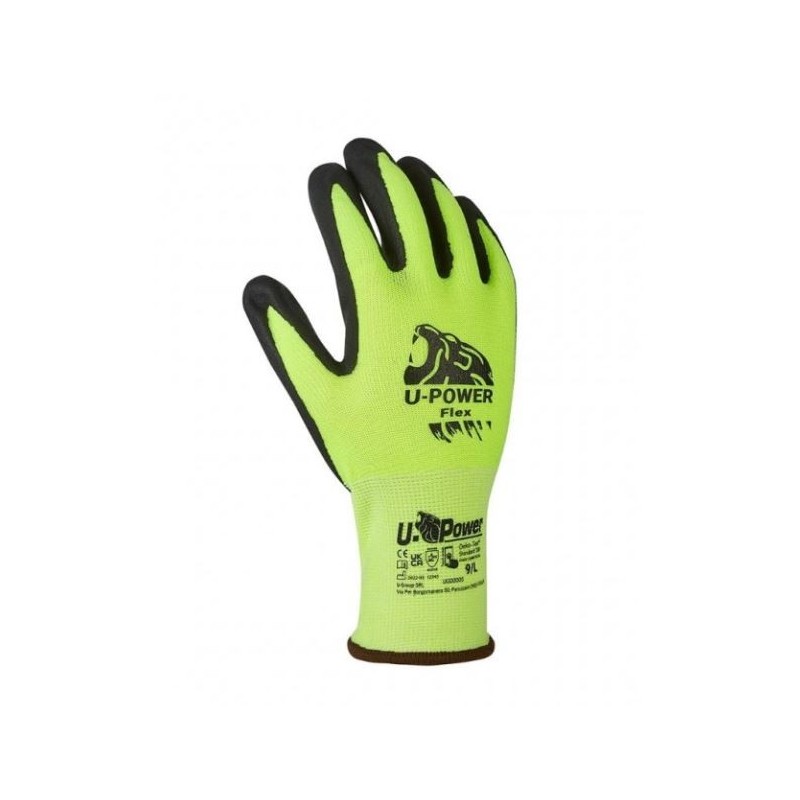 Guanti da lavoro Flex giallo fluo taglia 9 U-Power