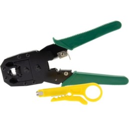 Pinza crimpatrice per connettori RH45/RJ12/RJ11 con spellafili