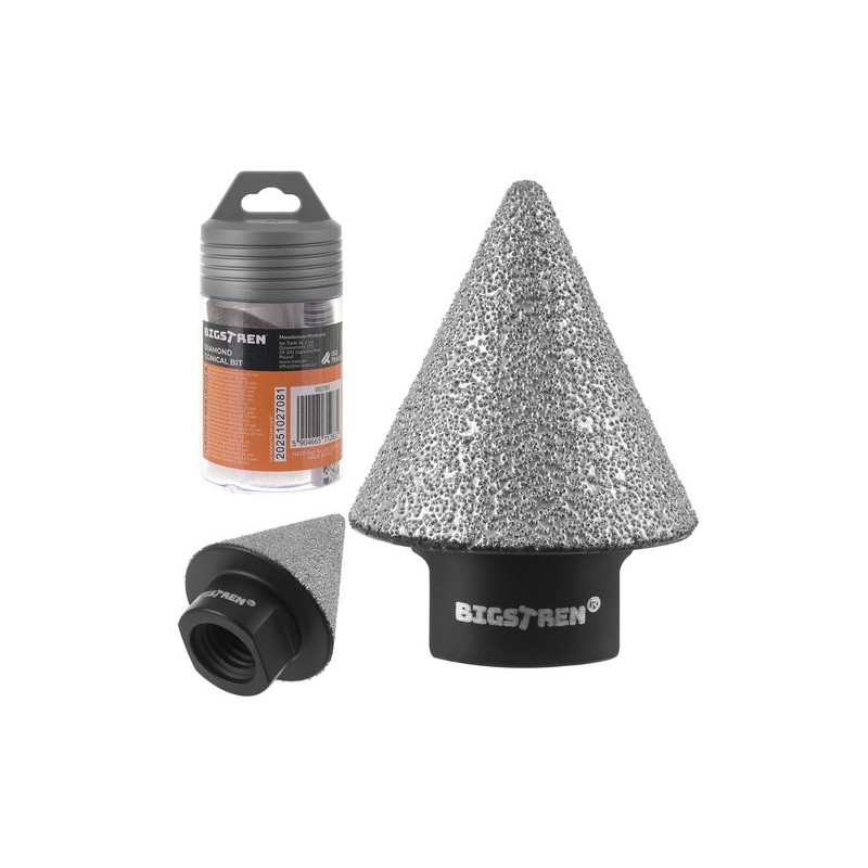 Fresa conica diamantata 2-35 mm M14 per gres e piastrelle