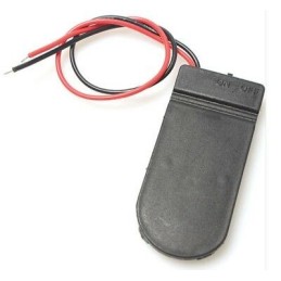 Contenitore porta batterie CR2032 2 posti con interruttore on/off