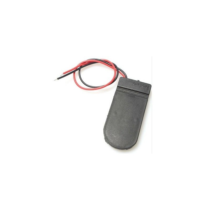 Contenitore porta batterie CR2032 2 posti con interruttore on/off