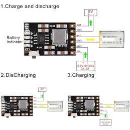 Modulo di carica per batterie al Litio 1A con protezione batteria 18650 e modulo di scarico 2A 5V 10 pezzi