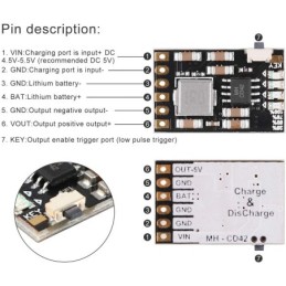 Modulo di carica per batterie al Litio 1A con protezione batteria 18650 e modulo di scarico 2A 5V 10 pezzi