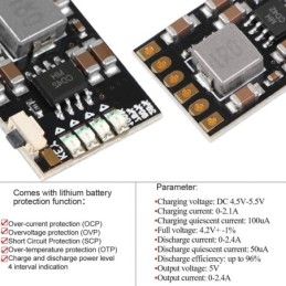 Modulo di carica per batterie al Litio 1A con protezione batteria 18650 e modulo di scarico 2A 5V 10 pezzi