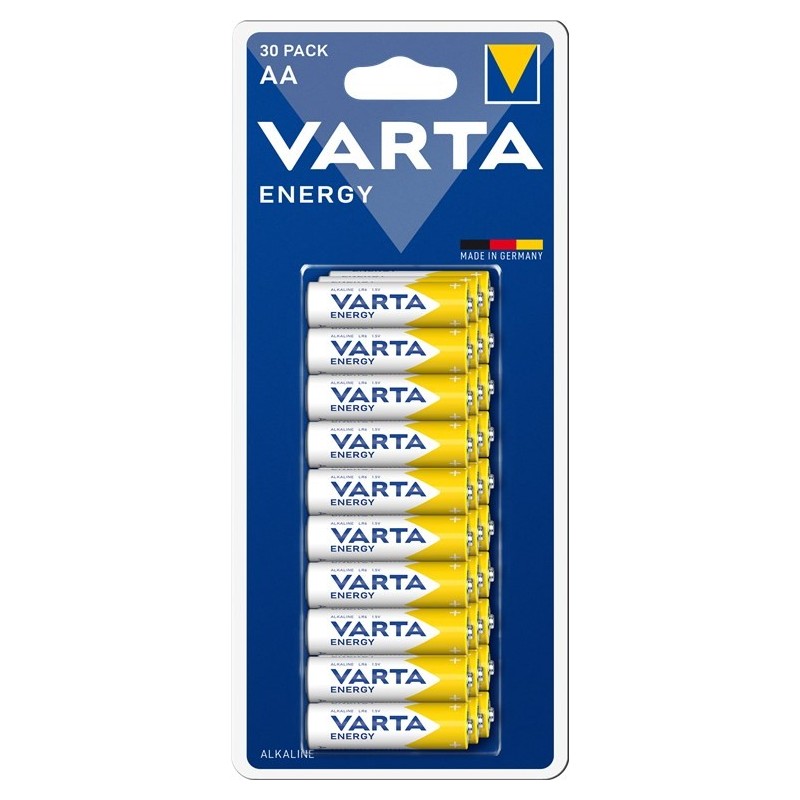 Batteria al manganese alcalino AA LR6 1.5V blister da 30 Varta