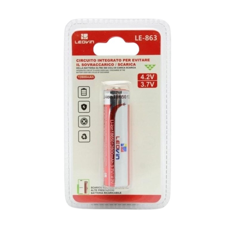 Batteria ricaricabile 4.2V 9.6Wh 12800mAh 18650