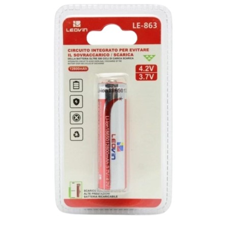 Batteria ricaricabile 4.2V 9.6Wh 12800mAh 18650
