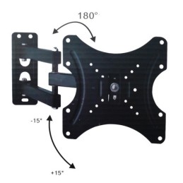 Supporto a muro per TV LED LCD 14-42'' inclinabile 3 snodi nero
