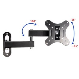 Supporto a muro per TV LED LCD 14-24'' inclinabile 3 snodi nero