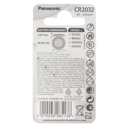 Batteria litio CR 2032 3V Panasonic