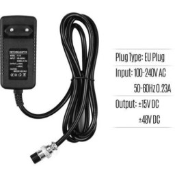 Alimentatore Switching 15V/48V connettore XLR a 4 pin