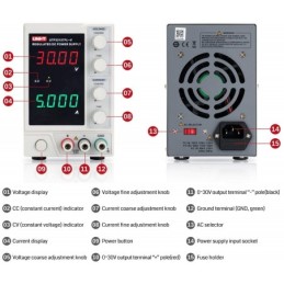 Alimentatore da banco lineare 1 canale 90W 30V 3A UTP3313TFL-II UNI-T