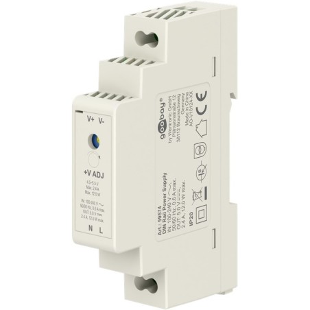 Alimentatore per guida DIN 5 VDC 2,4A 12 W