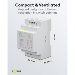 Alimentatore per guida DIN 12VCC 4,5A 44W