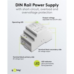 Alimentatore per guida DIN 12VCC 4,5A 44W