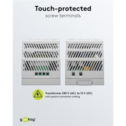 Alimentatore per guida DIN 12VCC 4,5A 44W