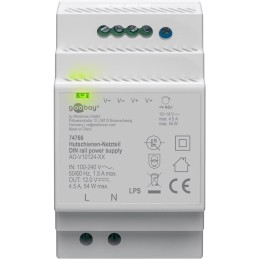 Alimentatore per guida DIN 12VCC 4,5A 44W