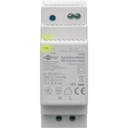 Alimentatore per guida DIN 24VCC 1,5A 36W