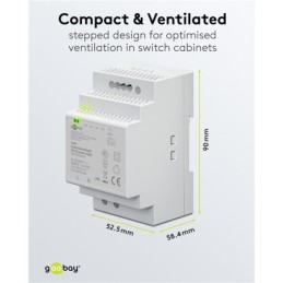 Alimentatore per guida DIN 24VCC 2,5A 60W
