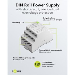 Alimentatore per guida DIN 24VCC 2,5A 60W