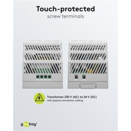 Alimentatore per guida DIN 24VCC 2,5A 60W