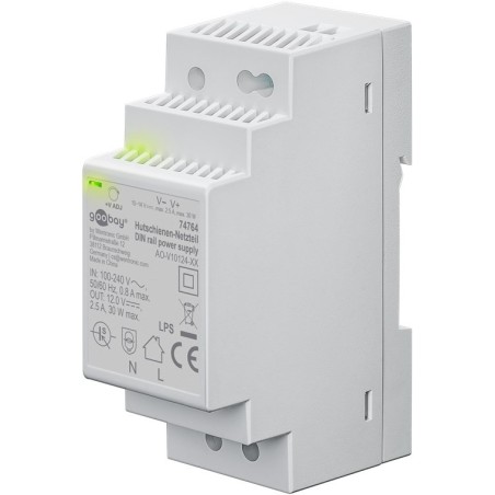 Alimentatore per guida DIN 12VCC 2,5A 30W