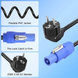 Cavo di alimentazione schuko a powercon tipo A 1,5 mm² 1m