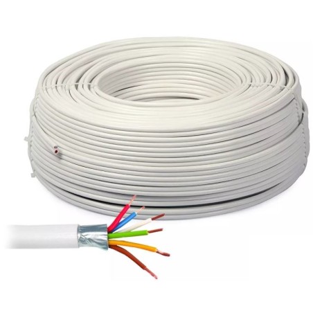 Cavo schermato per allarme antifurto 4x0.22mm² + 2x0.50mm² CCA matassa 100m