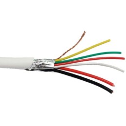 Cavo schermato per allarme antifurto 4x0.22mm² + 2x0.50mm² CCA matassa 100m