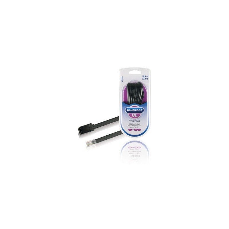 Cavo ISDN RJ45 Maschio - ISDN RJ45 Femmina - 10 metri - Nero