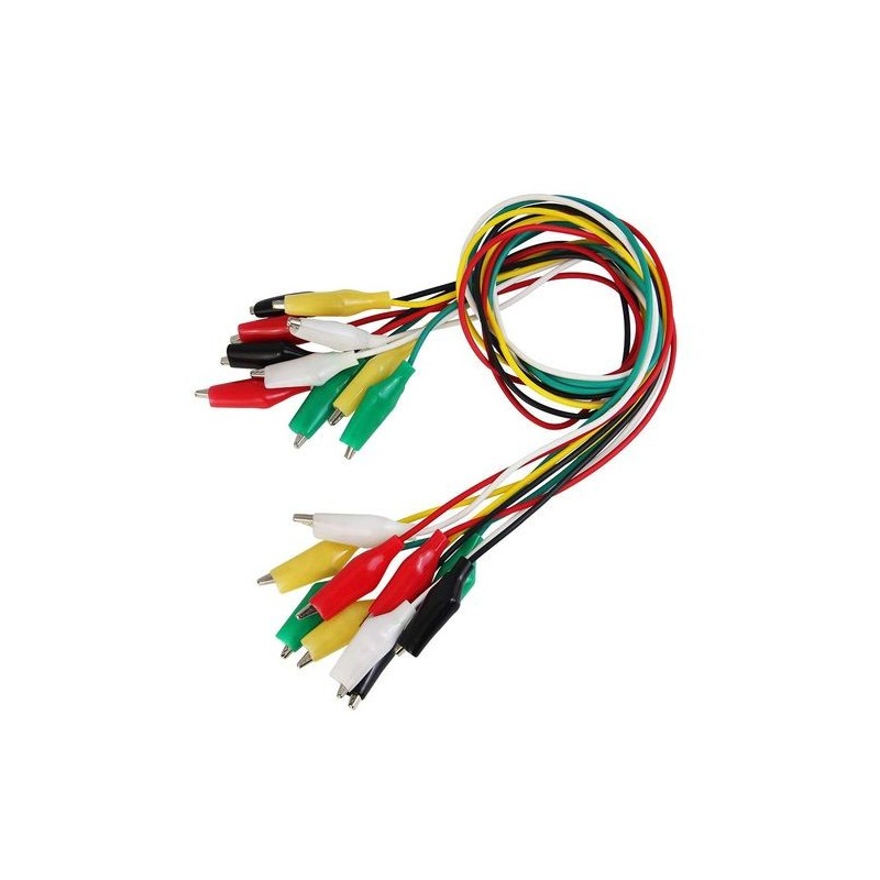 Set cavi morsetto coccodrillo 53 cm 10 pezzi