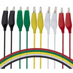 Set cavi morsetto coccodrillo 53 cm 10 pezzi