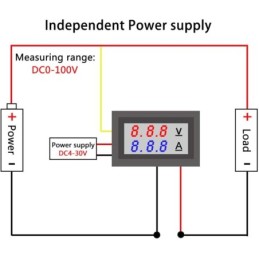 Amperometro Voltmetro Digitale DC 0-100V 10A  con 2 display