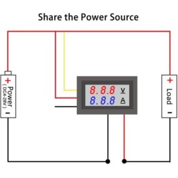 Amperometro Voltmetro Digitale DC 0-100V 10A  con 2 display