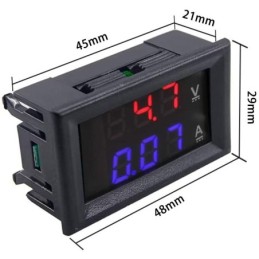 Amperometro Voltmetro Digitale DC 0-100V 10A  con 2 display