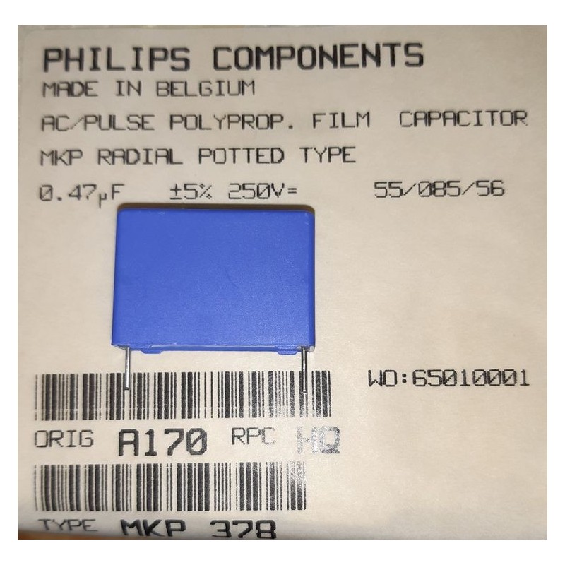 Condensatore Polipropilene 0,47 uF 250V - confezione 5 pezzi