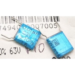 Condensatore polipropilene 10nF 63V radiale - confezione 10 pezzi