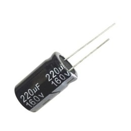 Condensatore elettrolitico 220µF 160V in alluminio 18x35 mm