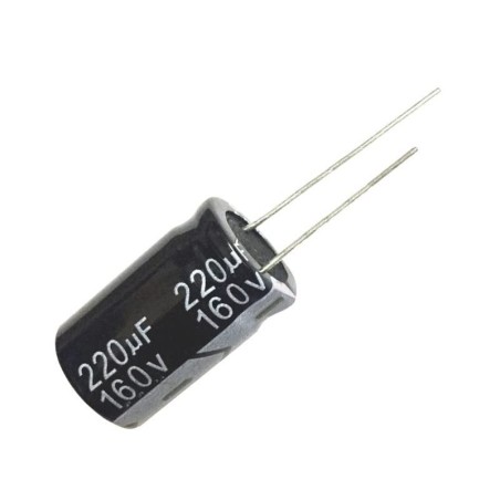 Condensatore elettrolitico 220µF 160V in alluminio 18x35 mm