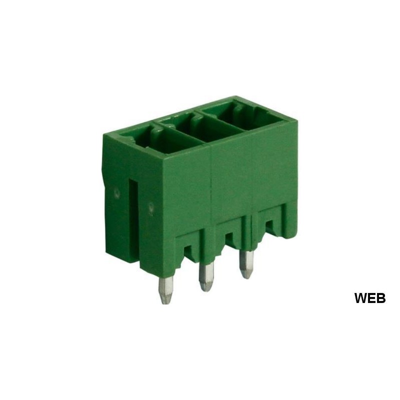 Connettore maschio, 3 Poli, 3.81mm Passo, 8A, 1.31mm², Dritto