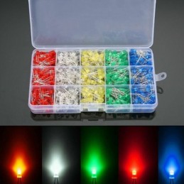 Kit diodi led 5mm 500pz 5 colori