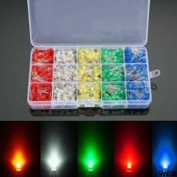 Kit diodi led 3mm 500pz 5 colori