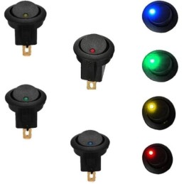 Interruttore a bilanciere luminoso Giallo/Verde/Rosso/Blu confezione 20 pezzi