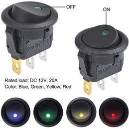 Interruttore a bilanciere luminoso Giallo/Verde/Rosso/Blu confezione 20 pezzi